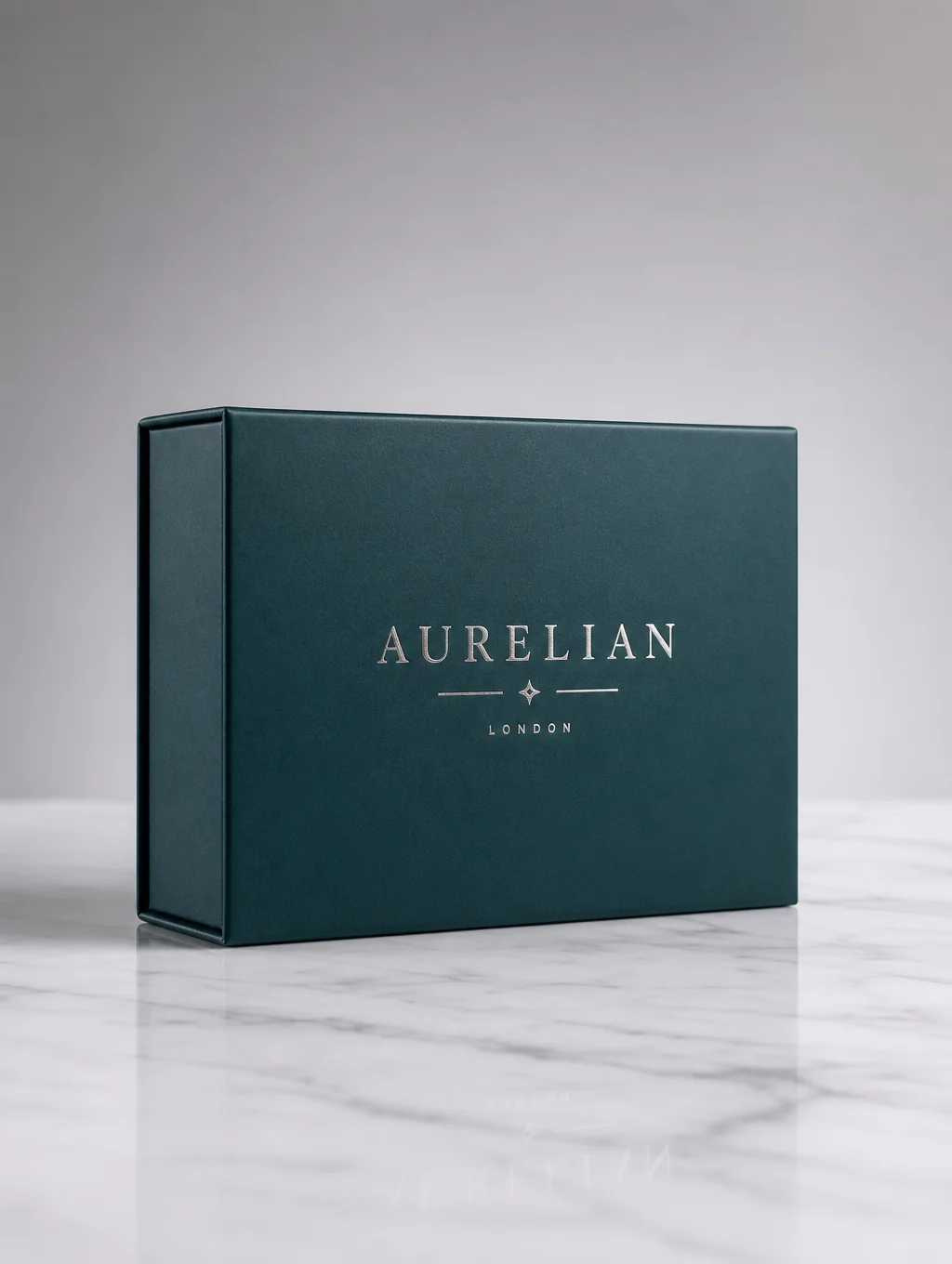 Premium product packaging with debossed logo and matte finish